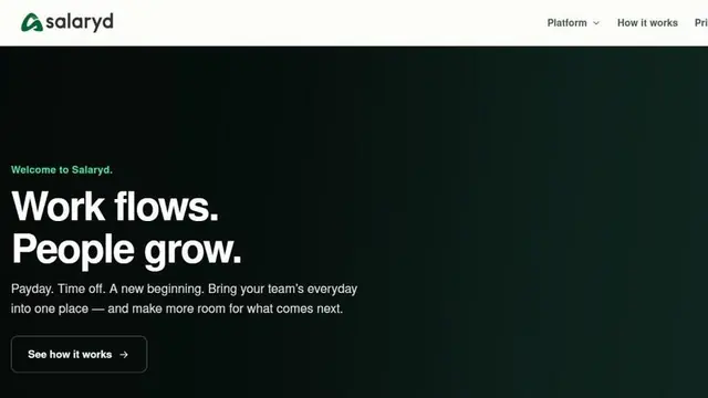 Screenshot of the Salaryd website
